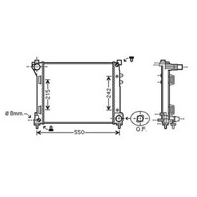 Radiateur de refroidissement moteur pour LANCIA YPSILON II ph.1 2011-2015, OEM: 51837884, Neuf