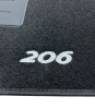 Kit 4 Tapis de sol Auto pour PEUGEOT 206 de 2006 à 2009, avec sigle 206, avec CLIPS, Neuf