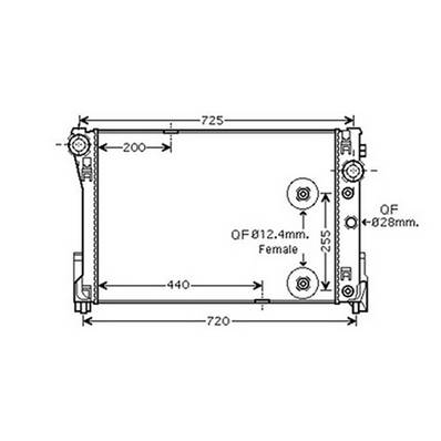 Radiateur de refroidissement moteur pour MERCEDES CLASSE E 2009-2012 (W212), OEM: 2045000403, Neuf
