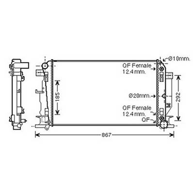 Radiateur de refroidissement moteur pour MERCEDES SPRINTER II ph.1 2006-2013 (W906), OEM: 9065000302, Neuf
