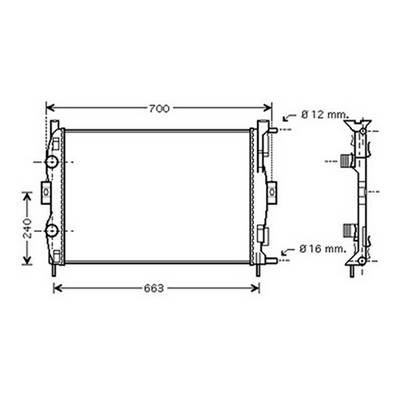 Radiateur de refroidissement moteur pour RENAULT SCENIC II ph.1 2003-2006, OEM: 8200115541, Neuf