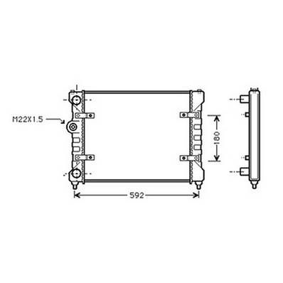 Radiateur de refroidissement moteur pour VOLKSWAGEN POLO III ph.1 1994-1999, OEM: 6K0121253K, Neuf