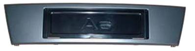 Bandeau porte plaque immatriculation pour AUDI A6 III ph. 1 2004-2008, trous capteurs radar, Neuve