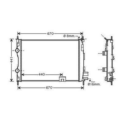 Radiateur de refroidissement moteur pour NISSAN QASHQAI I ph.1 2007-2010, OEM: 21400JD50A, Neuf