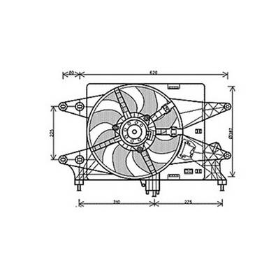 Ventilateur Radiateur moteur pour FIAT DOBLO I ph.2 2006-2010, OEM: 51774951, Neuf