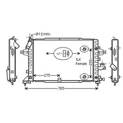 Radiateur de refroidissement moteur pour OPEL ASTRA H 2004-2007, OEM: 13184736, Neuf