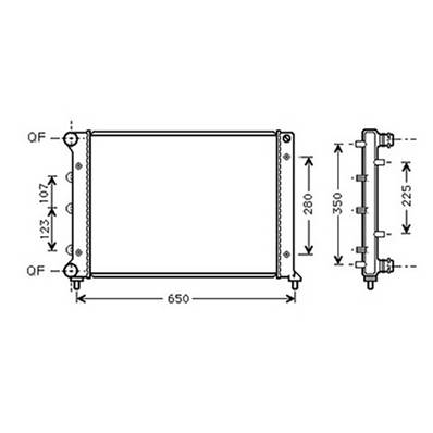 Radiateur de refroidissement moteur pour ALFA ROMEO 147 ph.1 2000-2004, OEM: 46743394, Neuf