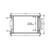 Radiateur de refroidissement moteur pour AUDI A4 III 2004-2007, OEM: 8E0121251AQ, Neuf