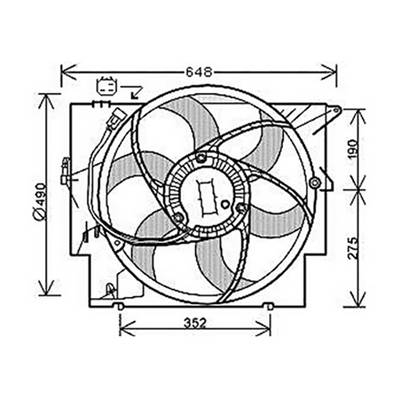 Ventilateur Radiateur moteur pour BMW Serie 1 E87 2004-2007, OEM: 17427788906, Neuf