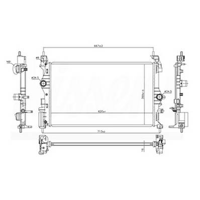 Radiateur de refroidissement moteur pour OPEL CORSA E 2015-2019, OEM: 1300379, Neuf