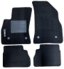Kit 4 Tapis de sol Auto pour FIAT DOBLO II phase 2, depuis 2015, avec sigle DOBLO, moquette noire, avec CLIPS, Neuf