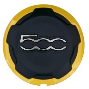 Cache moyeu roue noir pour FIAT 500L phase 1 2012-2017, pour jantes en alliage, bord jaune, rond, Neuf