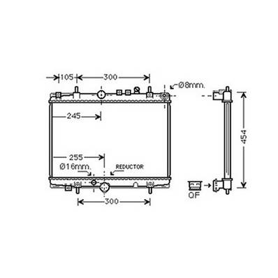Radiateur de refroidissement moteur pour CITROËN C5 I ph.1 2001-2004, OEM: 1330R2, Neuf