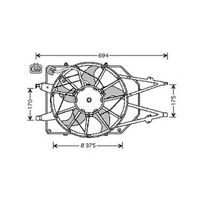 Ventilateur Radiateur moteur pour FORD FOCUS I ph.2 2001-2004, OEM: 1075127, Neuf