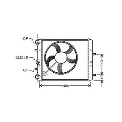 Radiateur de refroidissement moteur pour VOLKSWAGEN POLO IV ph.1 2001-2005, OEM: 6Q0121201BT, Neuf