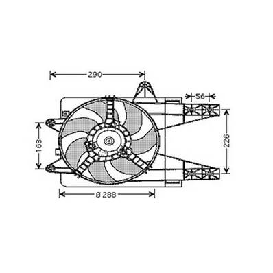 Ventilateur Radiateur moteur pour FIAT PUNTO I 1993-1999, OEM: 7741200, Neuf