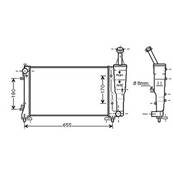 Radiateur de refroidissement moteur pour LANCIA YPSILON I ph.2 2006-2011, OEM: 46834075, Neuf