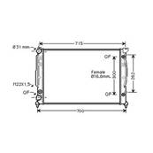 Radiateur de refroidissement moteur pour AUDI A4 I ph.1 1994-1999, OEM: 8D0121251C, Neuf