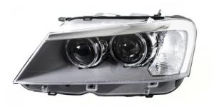 Phare Optique avant gauche pour BMW X3 F25 2010-2015, bi-xenon, avec moteur, noir, à LED, Neuf