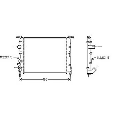 Radiateur de refroidissement moteur pour DACIA SANDERO I 2008-2012, OEM: 7700838134, Neuf
