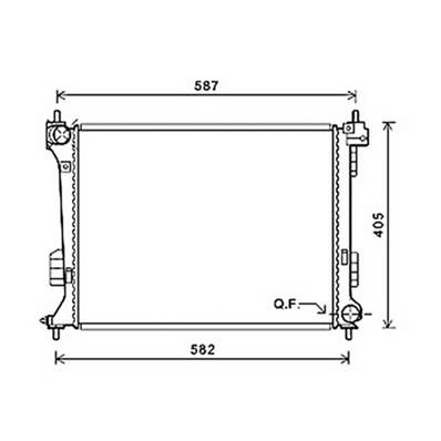 Radiateur de refroidissement moteur pour HYUNDAI i20 I ph.1 2009-2012, OEM: 253101J000, Neuf