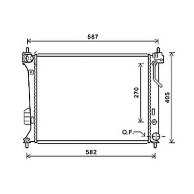 Radiateur de refroidissement moteur pour HYUNDAI i20 I ph.1 2009-2012, OEM: 253101J050, Neuf