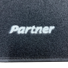 Kit 2 Tapis de sol Auto pour PEUGEOT PARTNER VP/FOURGON II, 2008-2018 (B9), avec sigle PARTNER, moquette noire et clips, Neuf