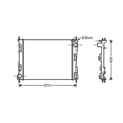 Radiateur de refroidissement moteur pour RENAULT TWINGO I ph.1 1993-1998, OEM: 8200448552, Neuf