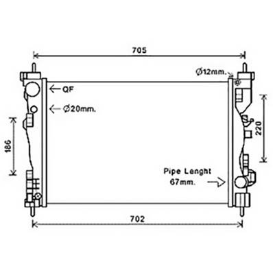 Radiateur de refroidissement moteur pour ALFA ROMEO GIULIETTA 2010-2016, OEM: 50514466, Neuf