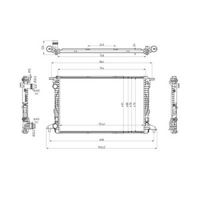 Radiateur de refroidissement moteur pour AUDI Q5 II ph.1 2016-2020, OEM: 8W0121251AK, Neuf
