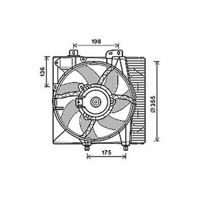 Ventilateur Radiateur moteur pour CITROËN C3 II ph.1 2009-2013, OEM: 1253H6, Neuf