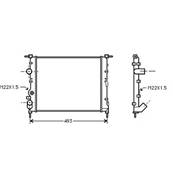 Radiateur de refroidissement moteur pour RENAULT KANGOO I ph.2 2003-2007, OEM: 7700838134, Neuf