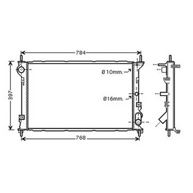 Radiateur de refroidissement moteur pour FORD TOURNEO CONNECT I ph.1 2002-2006, OEM: 2T148005FA, Neuf