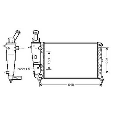 Radiateur de refroidissement moteur pour LANCIA Y ph.1 1996-2003, OEM: 46517926, Neuf