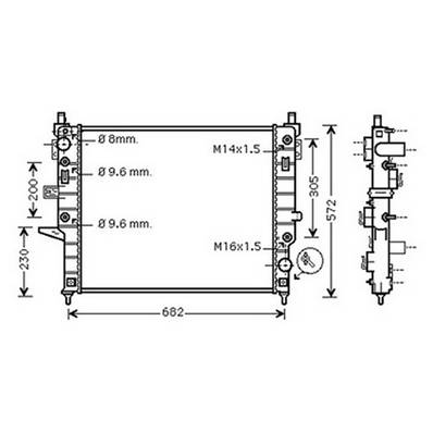 Radiateur de refroidissement moteur pour MERCEDES CLASSE ML ph.1 1998-2001 (W163), OEM: 1635000003, Neuf