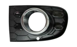 Grille calandre gauche pour FIAT 500 phase 2 depuis 2015 > (modèle S), noire, profil chromé, trou antibrouillard, pare chocs avant, Neuve