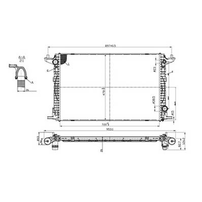 Radiateur de refroidissement moteur pour AUDI A4 B9 2015-2019, OEM: 8W0121251AA, Neuf