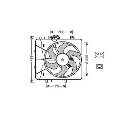 Ventilateur Radiateur moteur pour CITROËN C5 I ph.2 2004-2008, OEM: 1253C6, Neuf