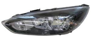 Phare Optique avant gauche pour FORD FOCUS III phase 2 2014-2018, H7+H1, corps noir, Neuf