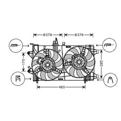 Ventilateur Radiateur moteur pour FIAT PUNTO III depuis 2012, OEM: 51797135, Neuf