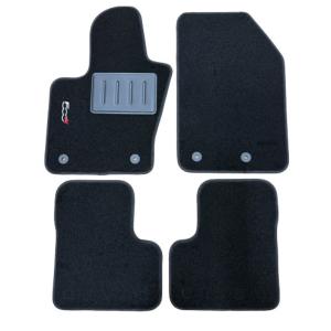 Kit 4 Tapis de sol Auto pour FIAT 500X 2015-2018, avec sigle 500X, moquette noire, avec CLIPS, Neuf