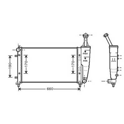 Radiateur de refroidissement moteur pour LANCIA YPSILON I ph.1 2003-2006, OEM: 46834062, Neuf