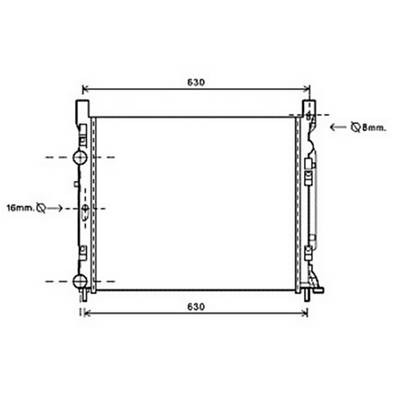 Radiateur de refroidissement moteur pour RENAULT KANGOO II ph.1 2008-2013, OEM: 8200455801, Neuf