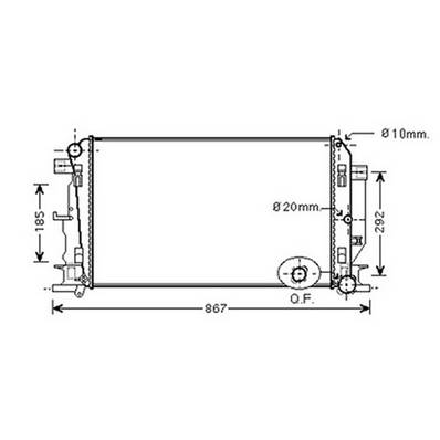 Radiateur de refroidissement moteur pour VOLKSWAGEN CRAFTER ph.1 2006-2011, OEM: 2E0121253, Neuf