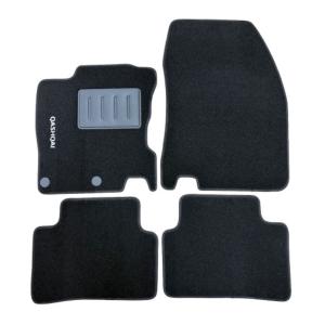 Kit 4 Tapis de sol Auto pour NISSAN QASHQAI, 2014-2021, avec sigle QASHQAI, moquette noire, avec CLIPS, Neuf