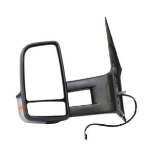 Rétroviseur gauche pour MERCEDES SPRINTER II phase 1 2006-2013 (W906), électrique, noir, chauffant, avec feu, bras moyen, convexe, 6 PIN, Neuf