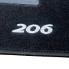 Kit 4 Tapis de sol Auto pour PEUGEOT 206 de 1998 à 2006, avec sigle 206, sans CLIPS, Neuf