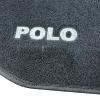 Kit 4 Tapis de sol Auto pour VOLKSWAGEN POLO VI phase 1, depuis 2017, avec sigle POLO, moquette noire, avec CLIPS, Neuf